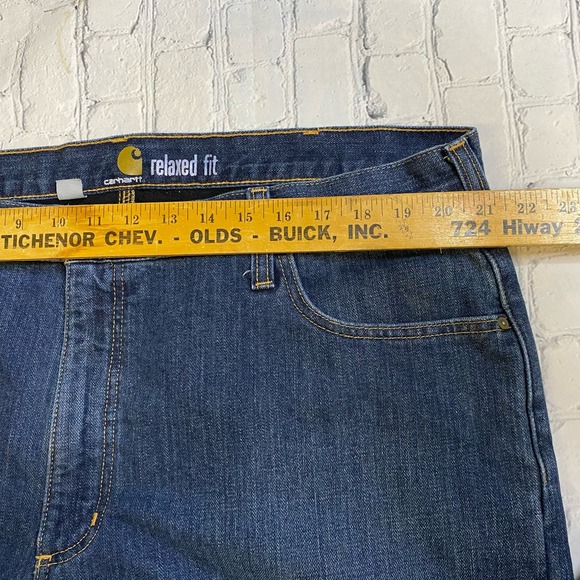 Carhartt Denim Lined Relaxed Jeans‎ MENS 34x32 insulated workwear bluecollar - Picture 5 of 7